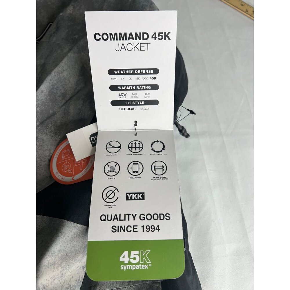 DC Command 45K Mens Jacket Sympatex Waterproof Hooded Gray/Black Size Medium - Picture 6 of 15